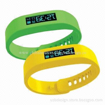 Keep Healthy Bracelets with Pedometer, Made of Silicone